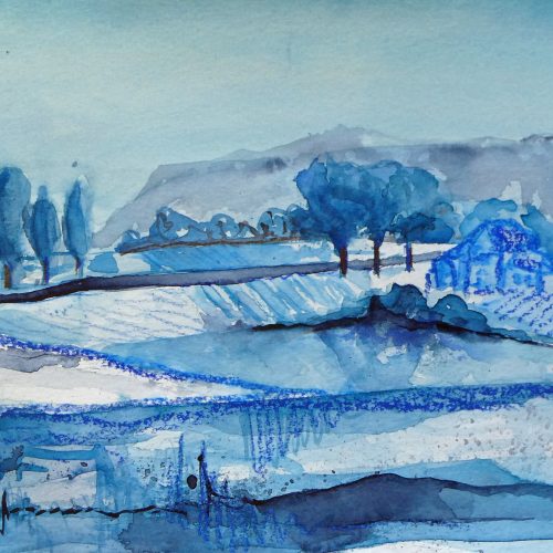 Blaue Landschaft